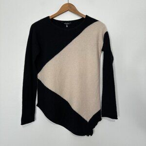 Saks Fifth Avenue 100% Cashmere Sweater Size S Asymmetrical Colorblock
